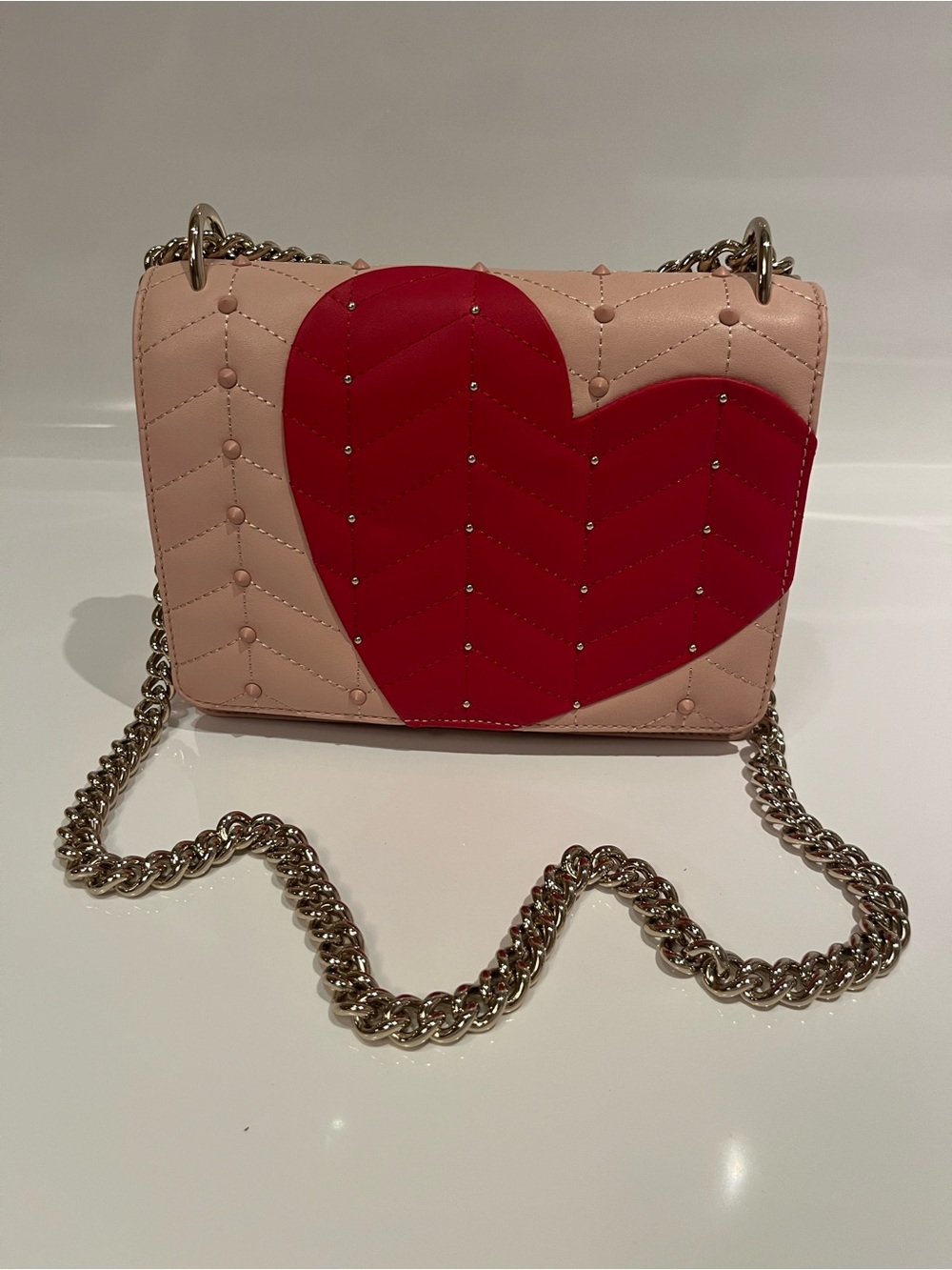 kate spade Pink Quilted Crossbody with Red Heart